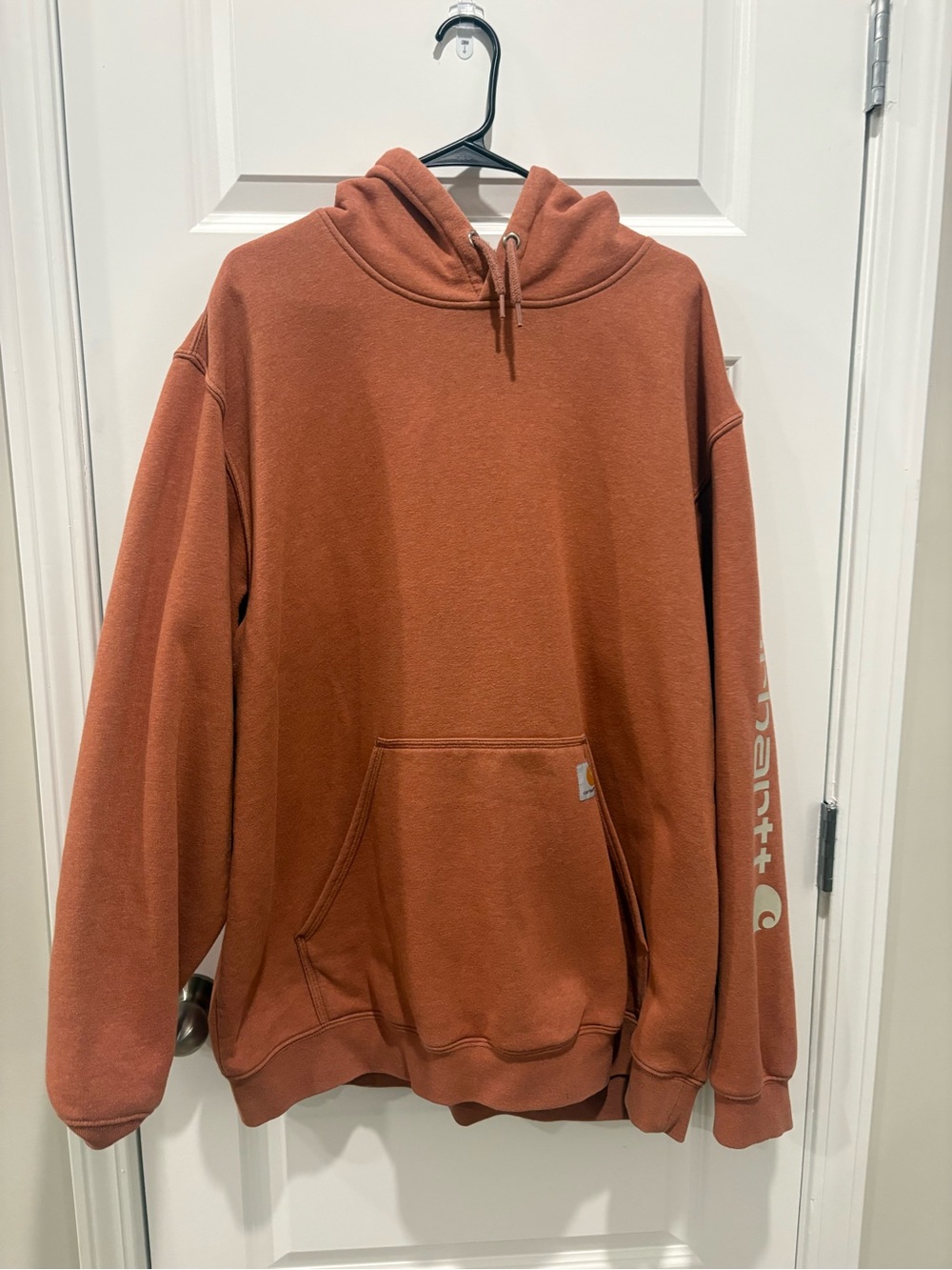 Carhartt Men’s Rust-Brown Hooded Pullover Sweatshirt